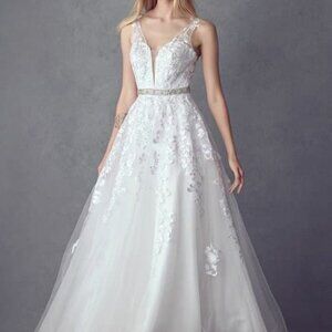 Illusion V-Neck A-Line Shape Prom Dress JT224